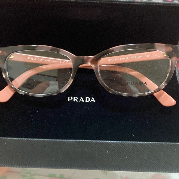 PRADA eye 👁️ glasses 👓 brown pink made in Italy VPR 13 V 51 17 ROJ 101 140 - Picture 1 of 16